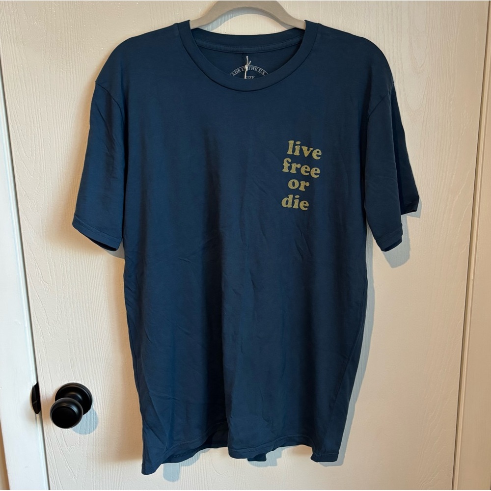 SAULT New England Live Free or Die T-Shirt, Washed Navy